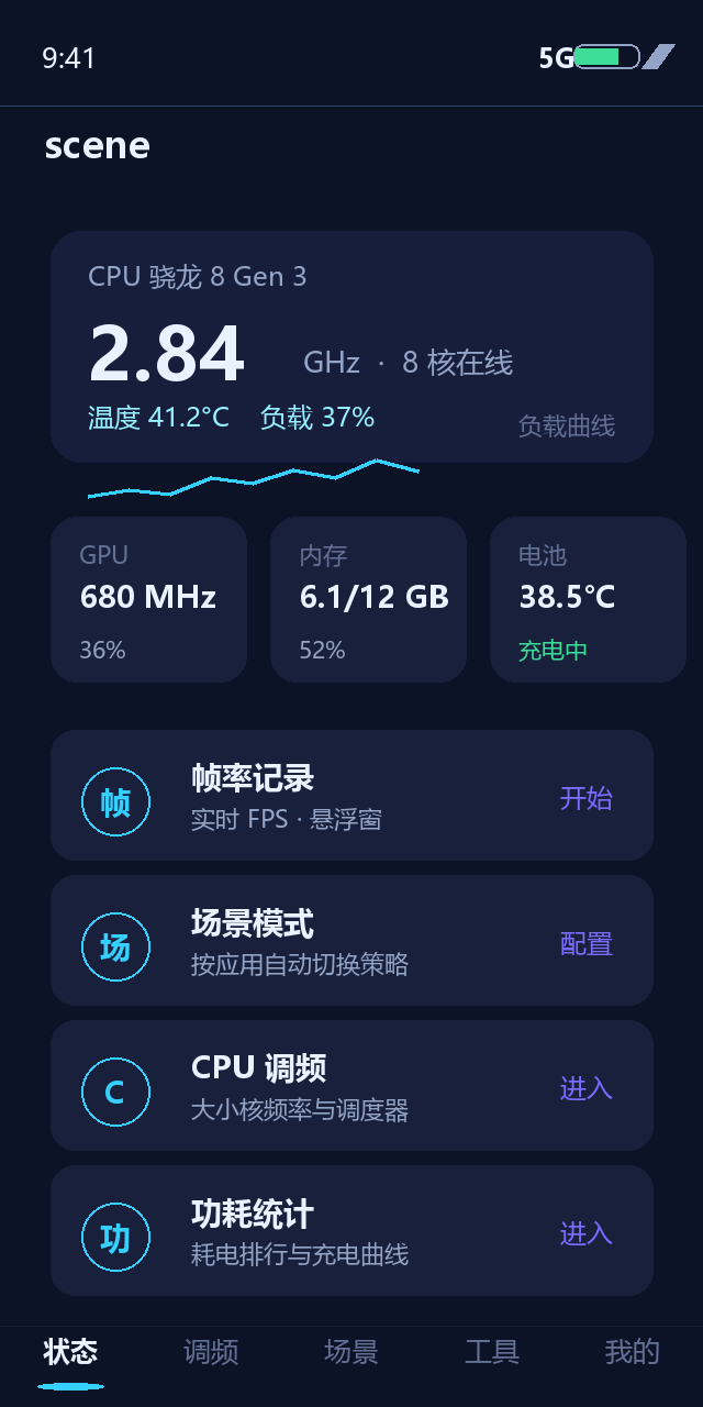 scene 主控台界面示意图